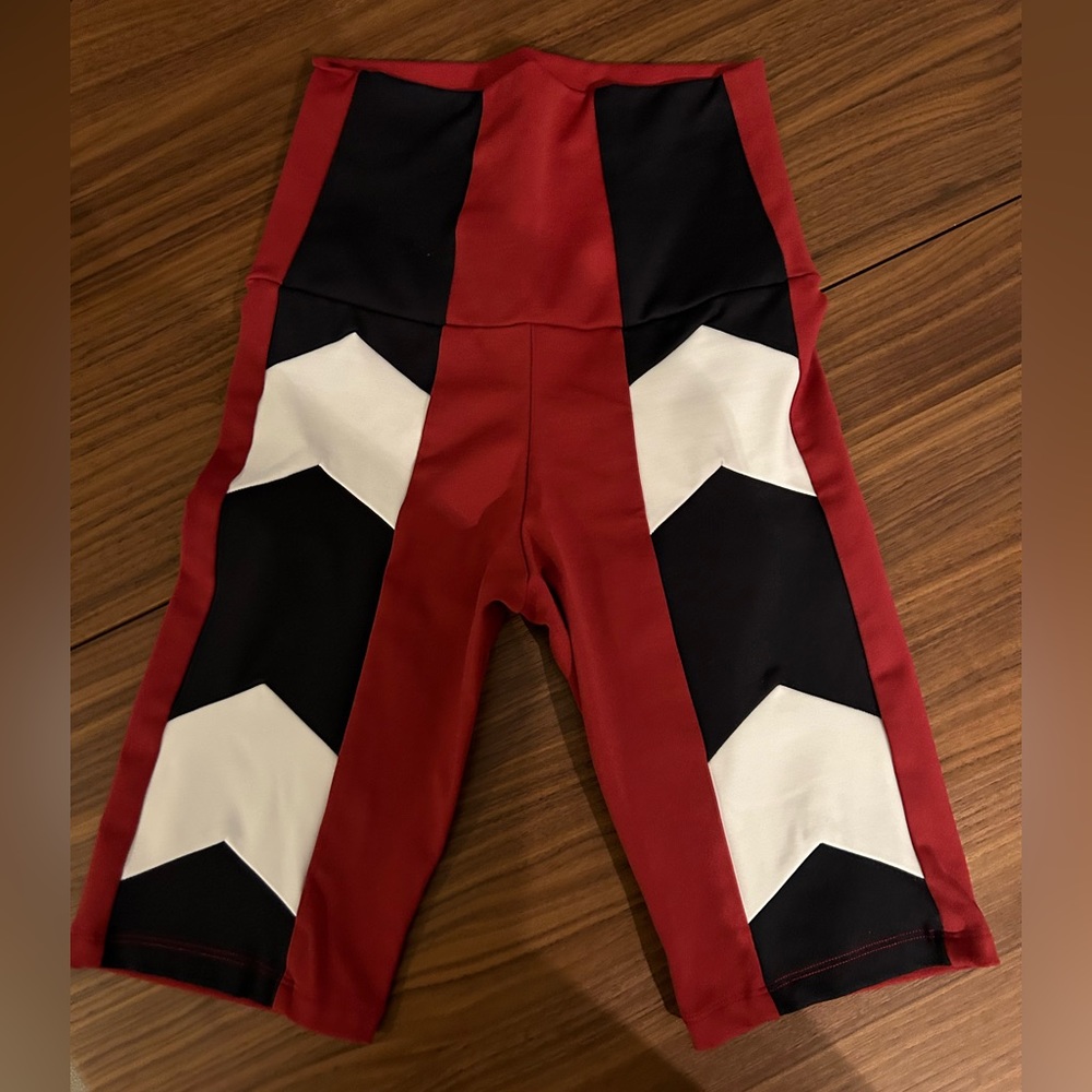 Red burgundy Port de Bras biker shorts